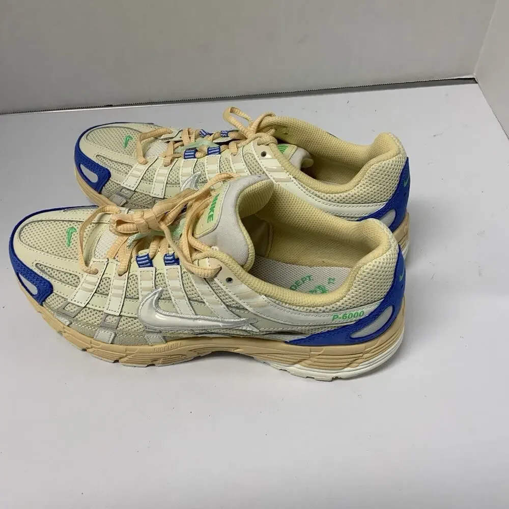 Nike P-6000 Athletic Department FJ5443 113 Size 8 Men Beige Blue Cream Sneakers